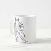 うれしそうな コーヒーマグカップ (正面左)