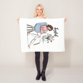 うれしそうな フリースブランケット