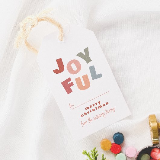 うれしはっきりしたいモダンカラフルのクリスマスパーソナライズされた ギフトタグ