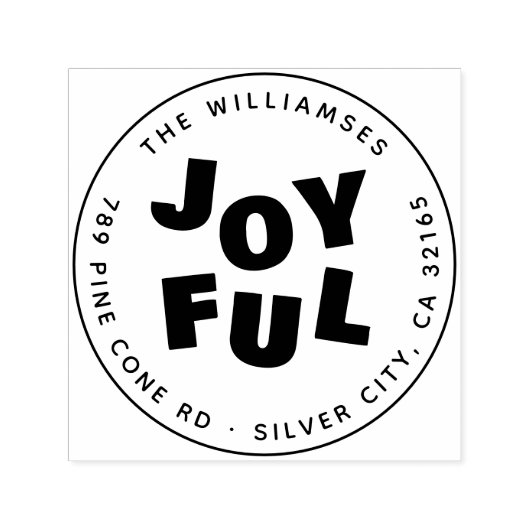 うれしはっきりしたいモダンラウンドクリスマス差出人住所 セルフインキングスタンプ (デザイン)