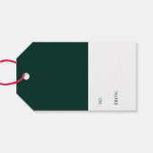 うれしエレガントいハンターグリーンスクリプトホリデー ギフトタグ (裏面横)