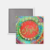 うれしカラフルいおもしろい明るい感動的赤 マグネット (正面/裏面)