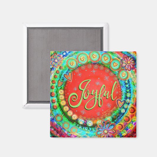 うれしカラフルいおもしろい明るい感動的赤 マグネット (正面/裏面)