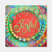 うれしカラフルいおもしろい明るい感動的赤 マグネット (正面)