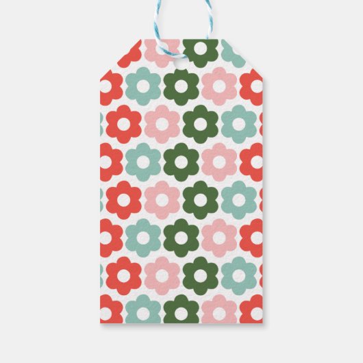 うれしカラフルいクリスマスレトロデイジーギフトラベル ギフトタグ (裏面)