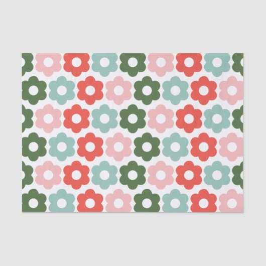 うれしカラフルいクリスマスレトロデイジーティッシュペーパー 薄葉紙 (正面)