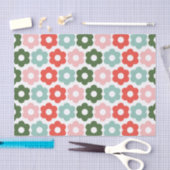 うれしカラフルいクリスマスレトロデイジーティッシュペーパー 薄葉紙 (クラフト)