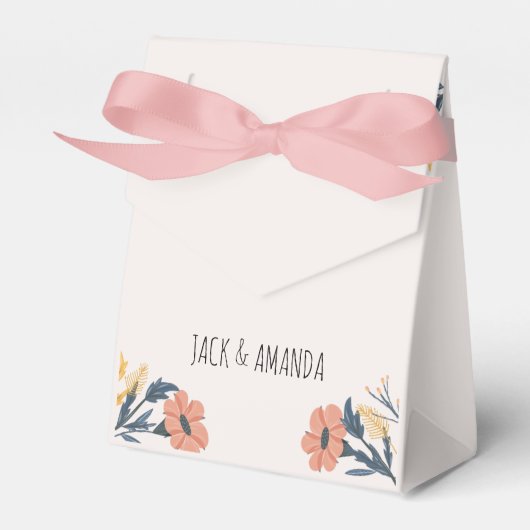 うれしカラフルいフローラ結婚式の引き出物ボックス フェイバーボックス (正面サイド)