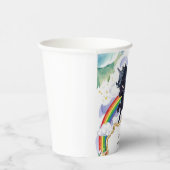 うれしカラフルいブラックユニコーン誕生日 紙コップ (右)