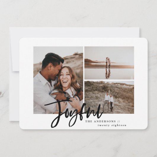 うれしシンプルいエレガント数々の写真のクリスマスカード シーズンカード (正面)