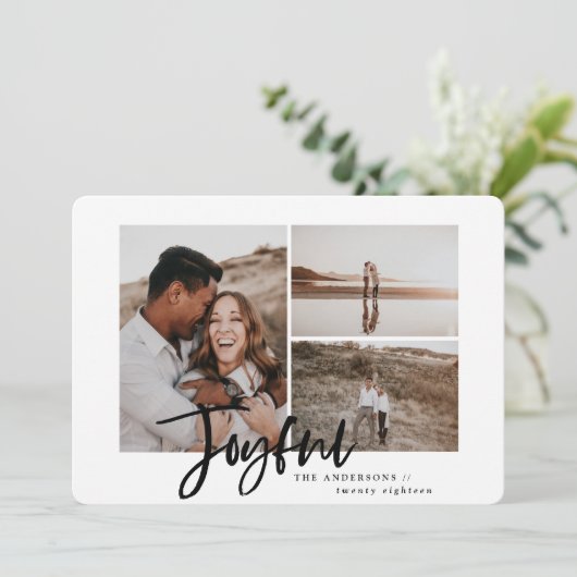 うれしシンプルいエレガント数々の写真のクリスマスカード シーズンカード (スタンド正面)