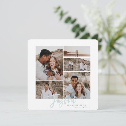 うれしシンプルいエレガント数々の写真のクリスマスカード シーズンカード (スタンド正面)