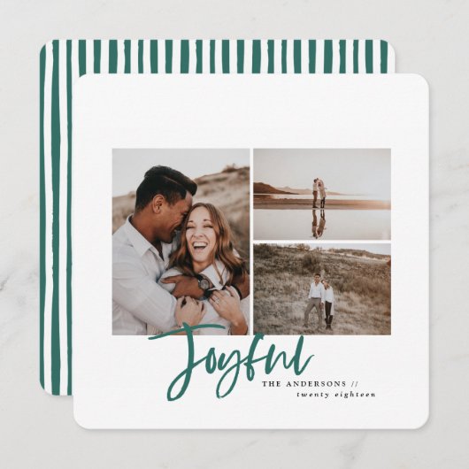 うれしシンプルいエレガント数々の写真のクリスマスカード シーズンカード (正面/裏面)