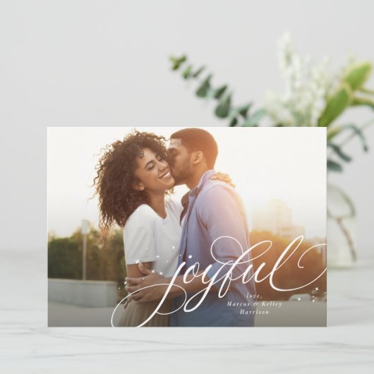 うれしシンプルい一枚赤いクリスマス シーズンカード (スタンド正面)