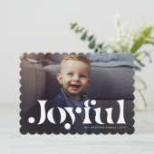 うれしシンプルい写真1枚の赤いホリデーカード シーズンカード (スタンド正面)