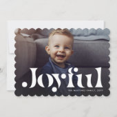 うれしシンプルい写真1枚の赤いホリデーカード シーズンカード (正面)