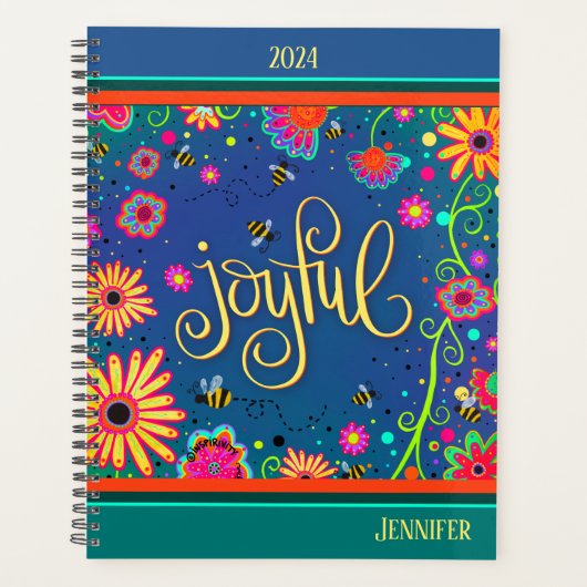 うれしパーソナライズされたいインスパイア（昆虫）マルハナバチフローラ プランナー手帳 (正面)