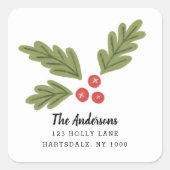 うれしモダンいおもしろいホリデーベリークリスマスアドレス スクエアシール (正面)