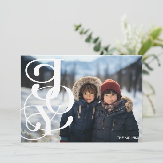 うれしモダンいエレガントタイポグラフィミニマル1枚 シーズンカード (スタンド正面)