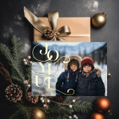 うれしモダンいエレガントタイポグラフィミニマル1枚 箔シーズンカード