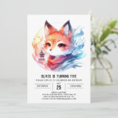 うれしモダンいキツネ誕生日 招待状 (スタンド正面)
