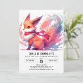 うれしモダンいキツネ誕生日 招待状 (スタンド正面)