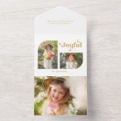 うれしモダンいタイポグラフィハーフアーチ2枚 – 写真 オールインワン招待状 (内側)