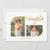 うれしモダンいタイポグラフィハーフアーチ2枚 – 写真 シーズンカード (正面)