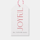 うれしモダンいタイポグラフィレッドクリスマスホリデー ギフトタグ (正面)