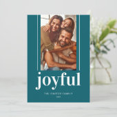 うれしモダンいティール(緑がかった色)写真ホリデークリスマスカード シーズンカード (スタンド正面)