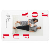 うれしモダンいポートレート写真のホリデーカード マグネット (横)