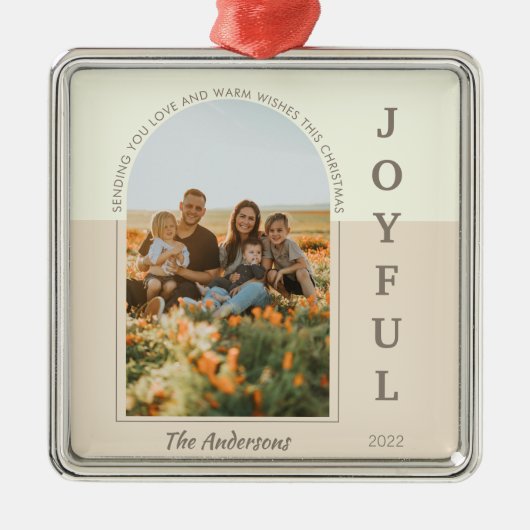 うれしモダンいミニマルBoho Archフォトベージュ メタルオーナメント (正面)