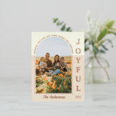 うれしモダンいミニマルBoho Archフォトベージュ 箔シーズンポストカード (立ち正面)