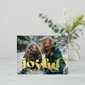 うれしモダンいレトロタイポグラフィ1写真ミニマル 箔シーズンポストカード (立ち正面)