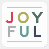 うれしモダンい赤カラフル緑の休日 スクエアシール (正面)