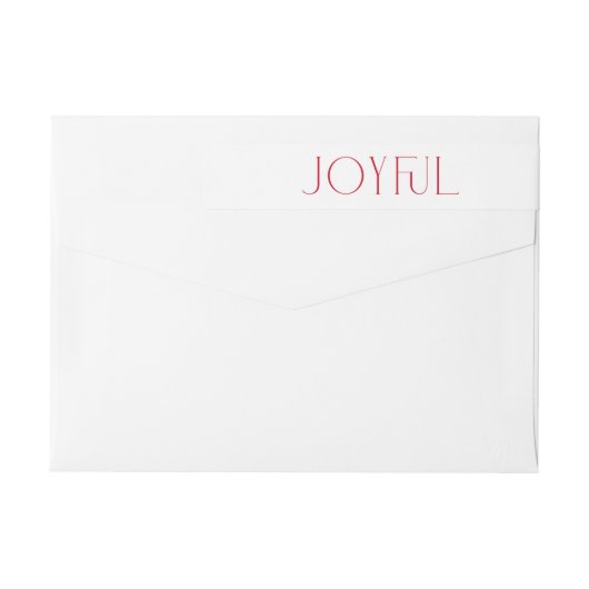 うれしモダンい赤タイポグラフィクリスマスホリデー ラップアラウンドラベル (裏面)