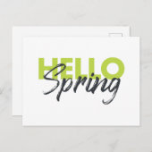 うれしモダンい，おもしろい,鮮やかデザインこんにちは春 ポストカード (正面/裏面)
