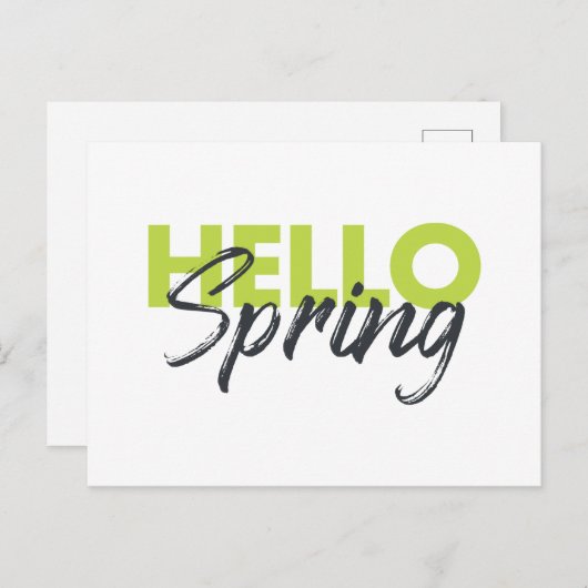 うれしモダンい，おもしろい,鮮やかデザインこんにちは春 ポストカード (正面/裏面)