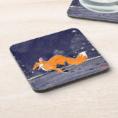 うれしランニングいキツネコースターセット コースター (左側)