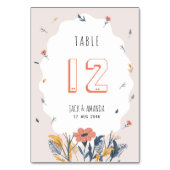 うれし結婚いフローラの表番号カード座席表 テーブルナンバー (裏面)