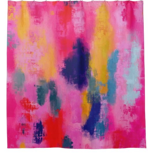 うれし鮮やかい抽象芸術 シャワーカーテン (正面)