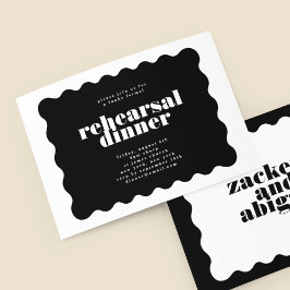 うろこはっきりした型縁ど白黒リハーサル 招待状