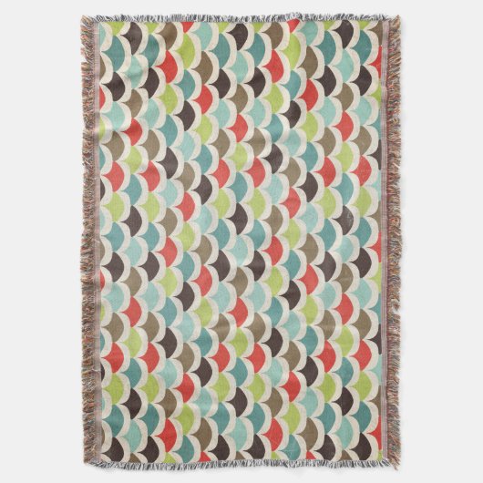 うろこカラフル型投げ スローブランケット (正面縦)