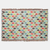 うろこカラフル型投げ スローブランケット (正面)