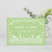 うろこパペルのピカド結婚式の招待 – 緑 招待状 (スタンド正面)