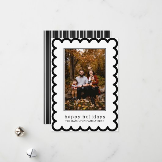 うろこ型クリスマスうろこ型フレーム写真 シーズンカード (正面/裏面インサイチュ)