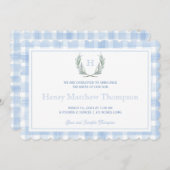 うろこ青いギンガムローレルクレスト 案内状 (正面/裏面)