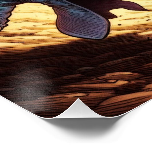 うろたえたウサギがウサギの穴から落ちる ポスター (コーナー)