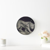 うろつくトラ(紙の鉛筆) ラウンド壁時計 (ホーム)