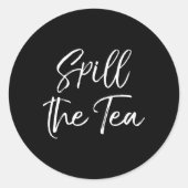 うわさ話で紅茶の引用文が流れ落ちる ラウンドシール (正面)